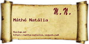 Máthé Natália névjegykártya